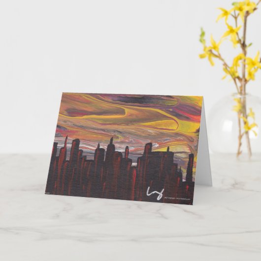 "Fallen City" Happy Birthday Greeting Card Kaart (Gele Bloem)