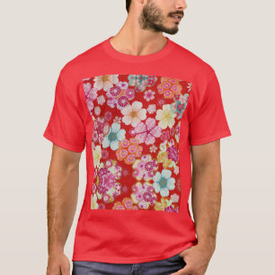 Fallen Crimson Floral Chirimen T-shirt