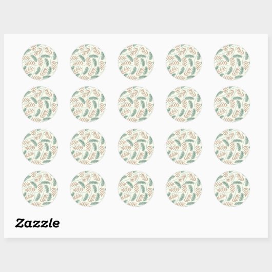 Fallen Fern Pattern Ronde Sticker (Vel)