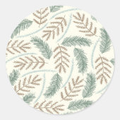Fallen Fern Pattern Ronde Sticker (Voorkant)