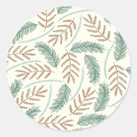 Fallen Fern Pattern Ronde Sticker (Voorkant)