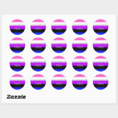 Fallen Genderfluid Pride Flag (tekst) Ronde Sticker (Vel)