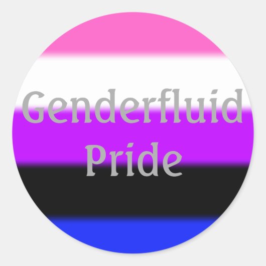 Fallen Genderfluid Pride Flag (tekst) Ronde Sticker (Voorkant)