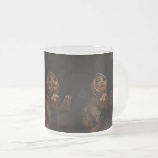 Fallen hebben genade matglas koffiemok (Voorkant rechts)