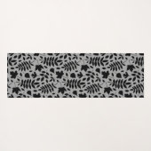 Fallen Leaves 2Way Pattern Zwart op Grijs Yogamat (Achterkant (horizontaal))
