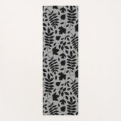 Fallen Leaves 2Way Pattern Zwart op Grijs Yogamat (Voorkant)