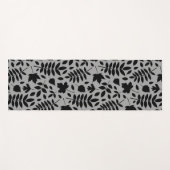 Fallen Leaves 2Way Pattern Zwart op Grijs Yogamat (Voorkant (horizontaal))