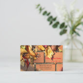 fallen leaves autumn colors, business card 落ち葉 秋 visitekaartje (Staand voorkant)