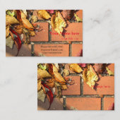 fallen leaves autumn colors, business card 落ち葉 秋 visitekaartje (Voorkant / Achterkant)