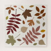 Fallen Leaves Design herfstkleuren op crème Legpuzzel (Horizontaal)