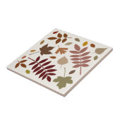 Fallen Leaves Design herfstkleuren op crème Tegeltje (Zijkant)