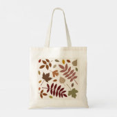 Fallen Leaves Design herfstkleuren op crème Tote Bag (Achterkant)