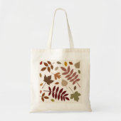 Fallen Leaves Design herfstkleuren op crème Tote Bag (Voorkant)