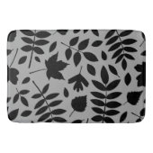 Fallen Leaves LG Pattern Zwart op Grijs Badmat (Voorkant)