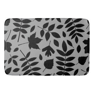Fallen Leaves LG Pattern Zwart op Grijs Badmat