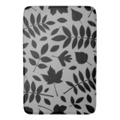 Fallen Leaves LG Pattern Zwart op Grijs Badmat (Voorkant Verticaal)