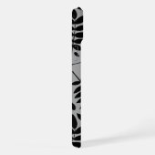 Fallen Leaves LG Pattern Zwart op Grijs iPhone Hoesje (Rechterkant)