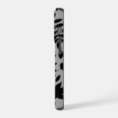 Fallen Leaves LG Pattern Zwart op Grijs iPhone Hoesje (Linkerkant)