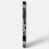 Fallen Leaves LG Pattern Zwart op Grijs iPhone Hoesje (Linkerkant)