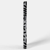 Fallen Leaves LG Pattern Zwart op Grijs iPhone Hoesje (Rechterkant)