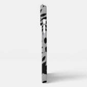 Fallen Leaves LG Pattern Zwart op Grijs iPhone Hoesje (Linkerkant)