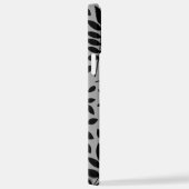 Fallen Leaves LG Pattern Zwart op Grijs iPhone Hoesje (Rechterkant)