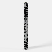 Fallen Leaves LG Pattern Zwart op Grijs iPhone Hoesje (Rechterkant)