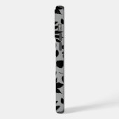 Fallen Leaves LG Pattern Zwart op Grijs iPhone Hoesje (Linkerkant)