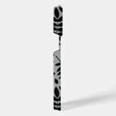 Fallen Leaves LG Pattern Zwart op Grijs iPhone Hoesje (Rechterkant)