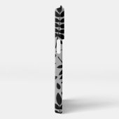 Fallen Leaves LG Pattern Zwart op Grijs iPhone Hoesje (Rechterkant)