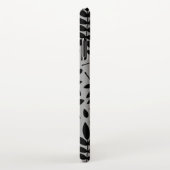 Fallen Leaves LG Pattern Zwart op Grijs iPhone Hoesje (Rechterkant)