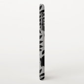 Fallen Leaves LG Pattern Zwart op Grijs iPhone Hoesje (Linkerkant)