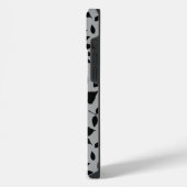 Fallen Leaves LG Pattern Zwart op Grijs iPhone Hoesje (Linkerkant)