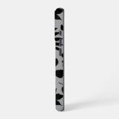 Fallen Leaves LG Pattern Zwart op Grijs iPhone Hoesje (Linkerkant)