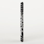 Fallen Leaves LG Pattern Zwart op Grijs iPhone Hoesje (Rechterkant)