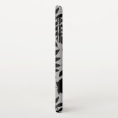 Fallen Leaves LG Pattern Zwart op Grijs iPhone Hoesje (Linkerkant)