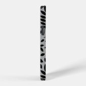 Fallen Leaves LG Pattern Zwart op Grijs iPhone Hoesje (Rechterkant)