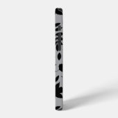 Fallen Leaves LG Pattern Zwart op Grijs iPhone Hoesje (Linkerkant)