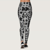 Fallen Leaves LG Pattern Zwart op Grijs Leggings (Achterkant)