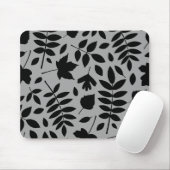 Fallen Leaves LG Pattern Zwart op Grijs Muismat (Met muis)