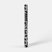 Fallen Leaves LG Pattern Zwart op Grijs Samsung Galaxy Hoesje (Rechterkant)