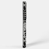 Fallen Leaves LG Pattern Zwart op Grijs Samsung Galaxy Hoesje (Rechterkant)