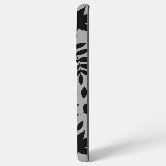 Fallen Leaves LG Pattern Zwart op Grijs Samsung Galaxy Hoesje (Linkerkant)