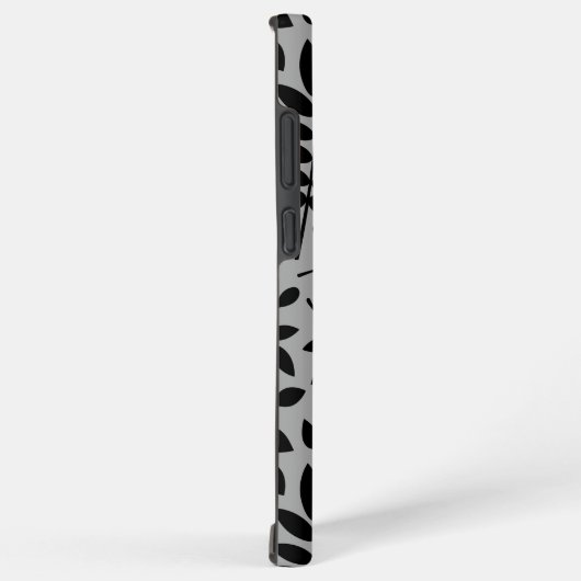 Fallen Leaves LG Pattern Zwart op Grijs Samsung Galaxy Hoesje (Rechterkant)