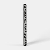 Fallen Leaves LG Pattern Zwart op Grijs Samsung Galaxy Hoesje (Rechterkant)