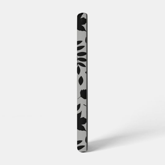 Fallen Leaves LG Pattern Zwart op Grijs Samsung Galaxy Hoesje (Linkerkant)