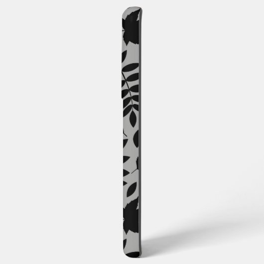 Fallen Leaves LG Pattern Zwart op Grijs Samsung Galaxy Hoesje (Achterkant horizontaal)