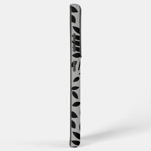 Fallen Leaves LG Pattern Zwart op Grijs Samsung Galaxy Hoesje (Rechterkant)