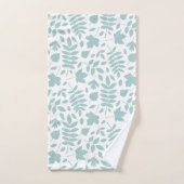 Fallen Leaves Pattern LT Blauwgroen op wit Bad Handdoek (Handdoek)