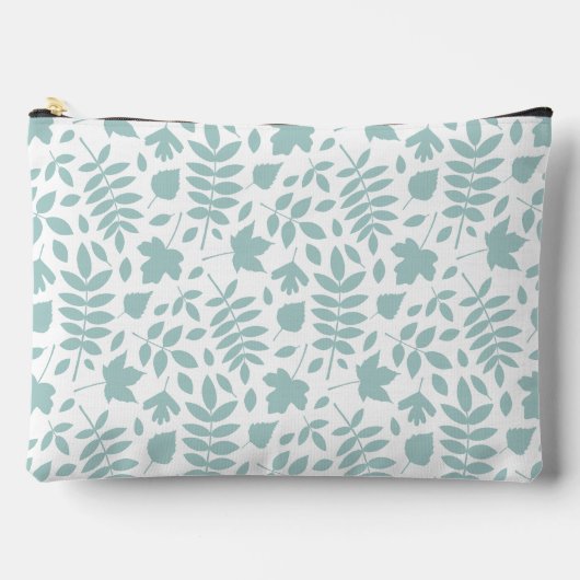 Fallen Leaves Pattern LT Blauwgroen op wit Etui (Voorkant)